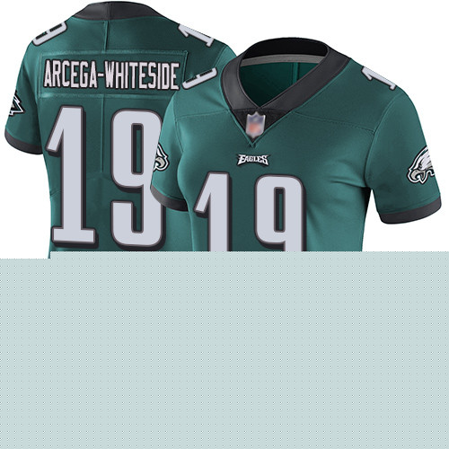 Women NFL Philadelphia Eagles #19 JJ Arcega-Whiteside Midnight Green Team Color Vapor